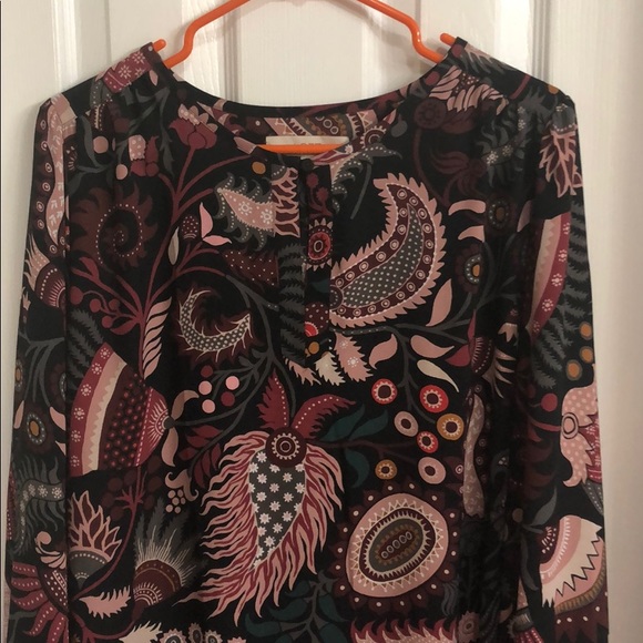 LOFT Tops - Black floral blouse